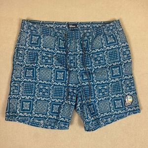 Reyn Spooner Shorts Adult 2XL Blue Hawaiian Beach Fishing Hiking Logo Mens